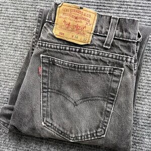Vintage 80's XX Levis 505 Jeans Mens Custom Hem Black Denim Straight Distressed